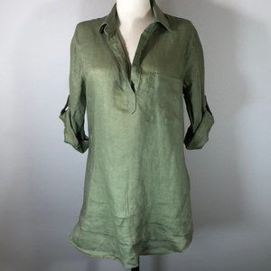 Bella Dahl Linen Button Sleeve Tunic Pop-over